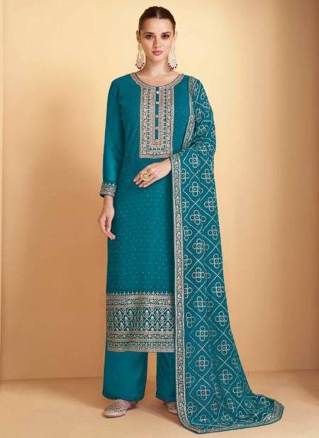Amisha New Designer Festive Wear Georgette Salwar Suit Collection TI56 D BLUE